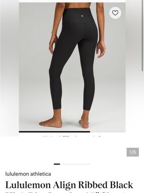 Lululemon Align Ribbed High-Rise Leggings in Black 25"